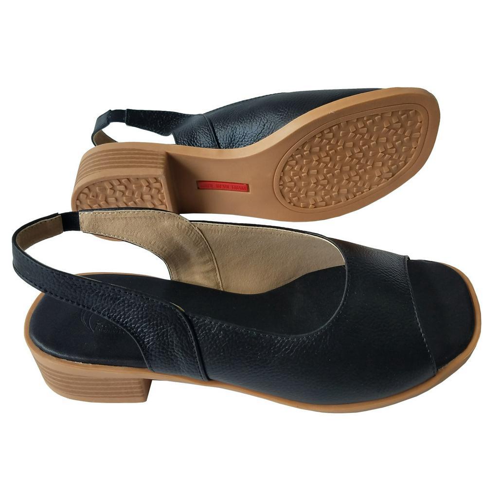Giày Sandal Cao Gót Nữ BIGBEN Da Bò Thật Cao 4 Phân GCG110