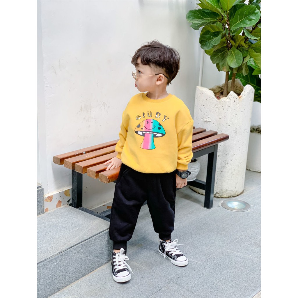 Quần jogger nỉ bông for kid - Sweater ống bo dành cho bé trai và bé gái kiểu dáng năng động ấm áp SIÊU ĐẸP