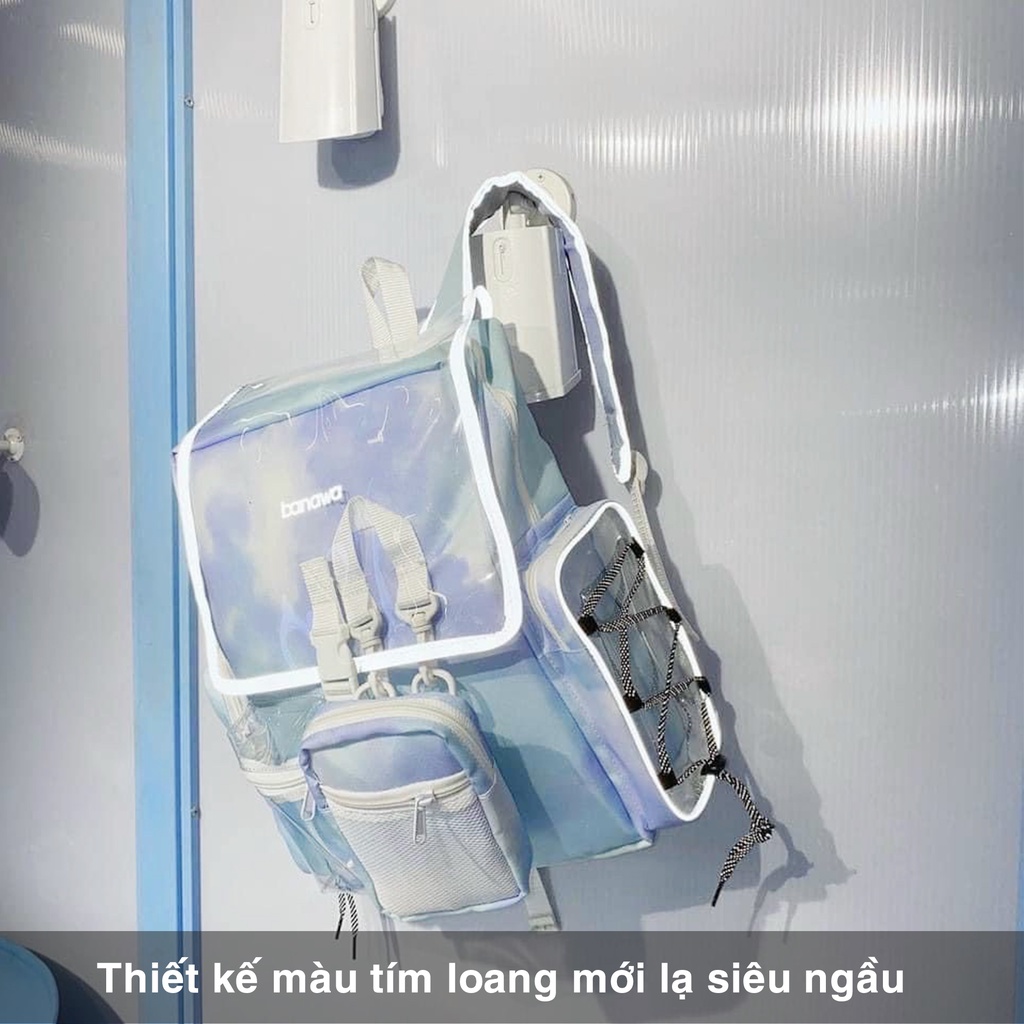 Balo Banawa đi học loang màu phản quang ZAMAC cặp đi học trong suốt nhiều ngăn ZB6