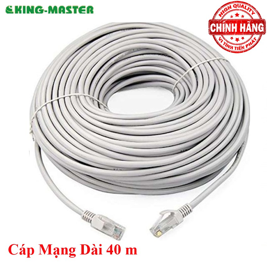 Dây cáp mạng LAN Internet bấm sẵn KingMaster dài 40m chuẩn cat 5e