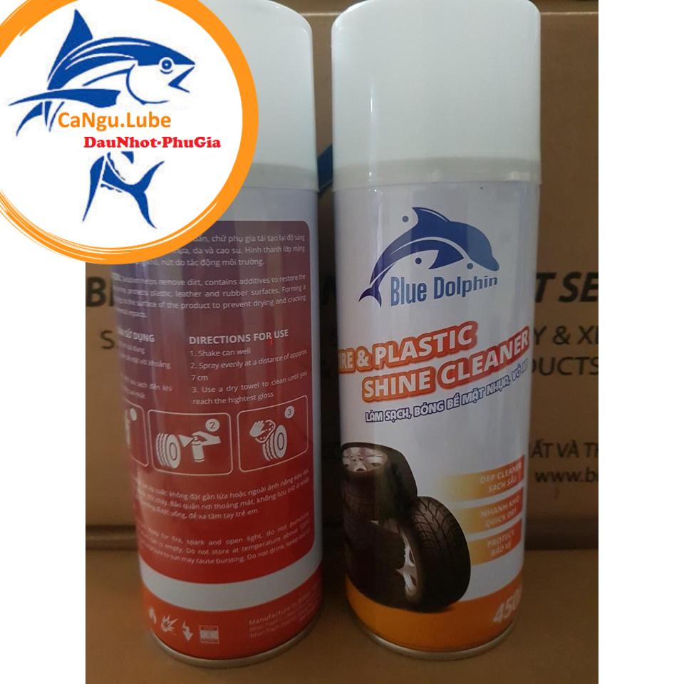 Chai xịt dưỡng nhựa nhám xe máy xe ô tô giúp phục hồi nhưa lại màu nguyên bản chai 450ml và có thể xịt làm bóng lốp xe
