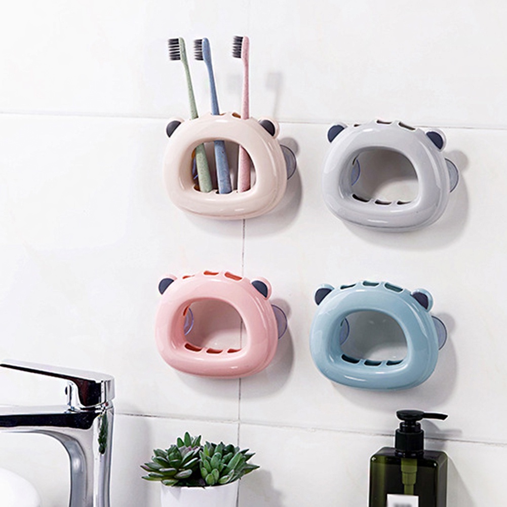 Giá Treo Bàn Chải Đánh Răng / Cốc Súc Miệng Gắn Tường Họa Tiết Hoạt Hình Dễ Thương Cho Cặp Đôi