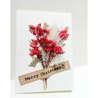 Thiệp hoa khô chúc mừng giáng sinh, thiệp noel, đơn giản tinh tế