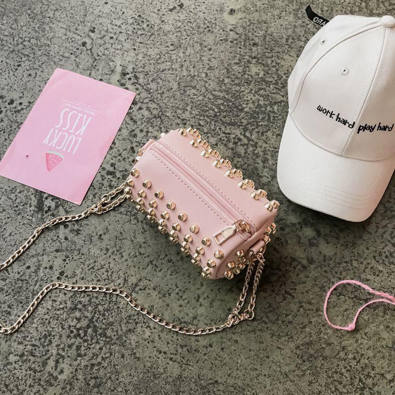 Túi đeo chéo da PU đính đinh tán phong cách Hàn Quốc thời trang cho bé