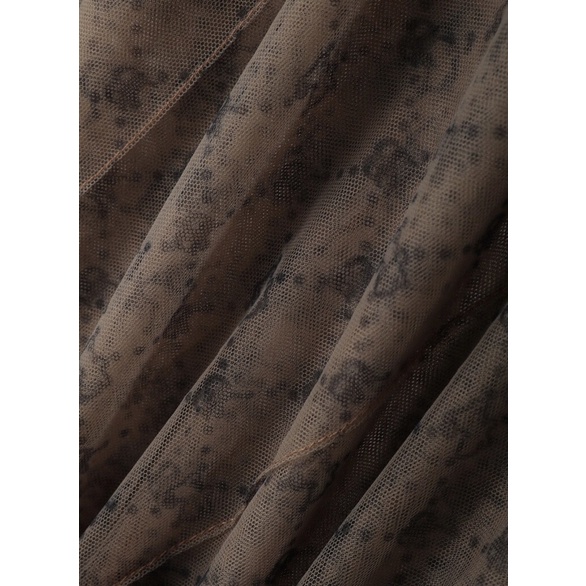 Chân váy nâu ren lưới Peacebird