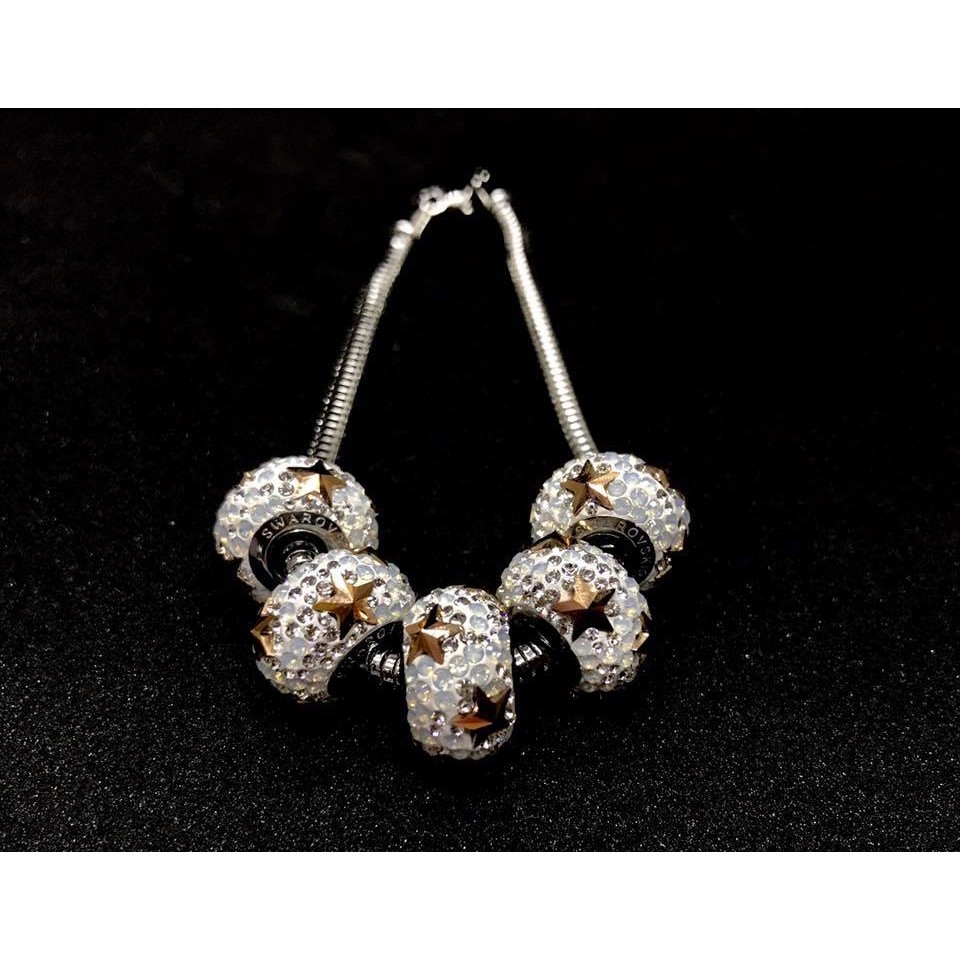 Charm pha lê Swarovski tròn gắn ngôi sao