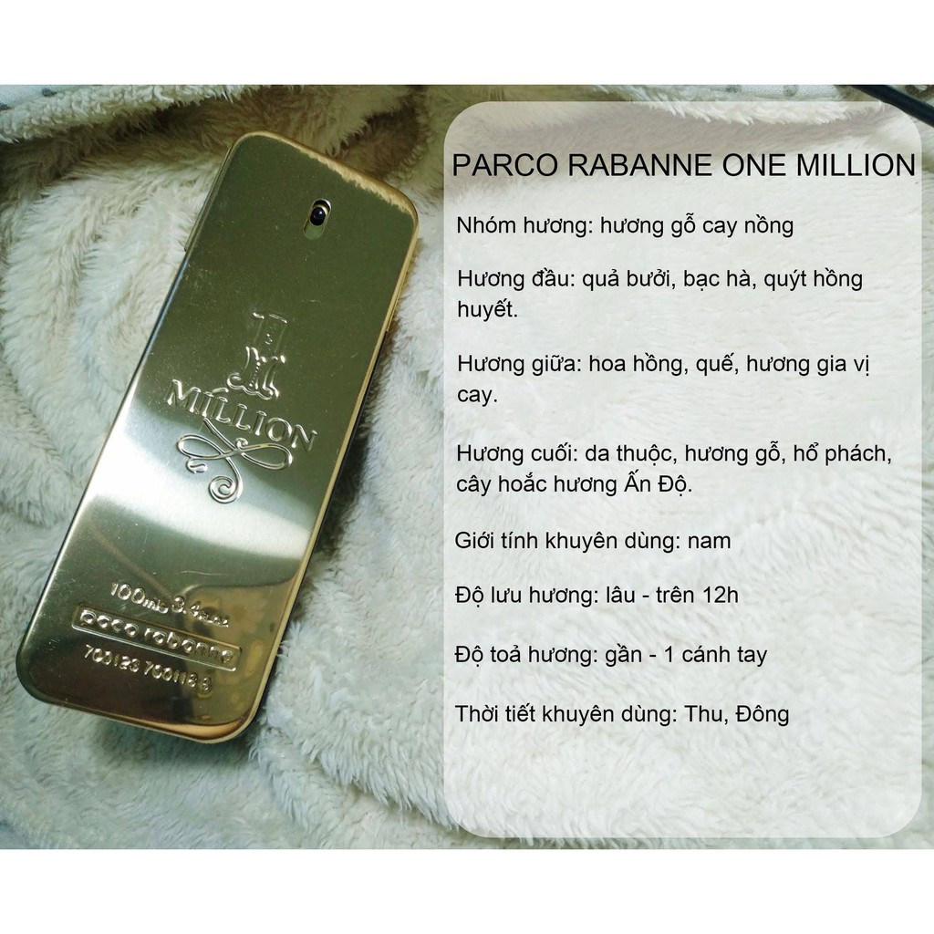 [5ml, 10ml] Nước hoa Paco Rabanne 1 Million