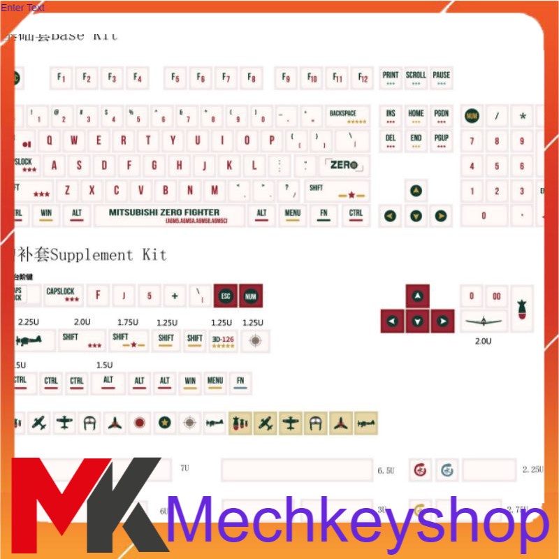 Bộ keycap XM Mitsubishi Zero Fighter XDA profile thick PBT | BigBuy360 - bigbuy360.vn