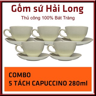 COMBO 5 Tách cà phê capuccino 280 ml gốm sứ Bát Tràng