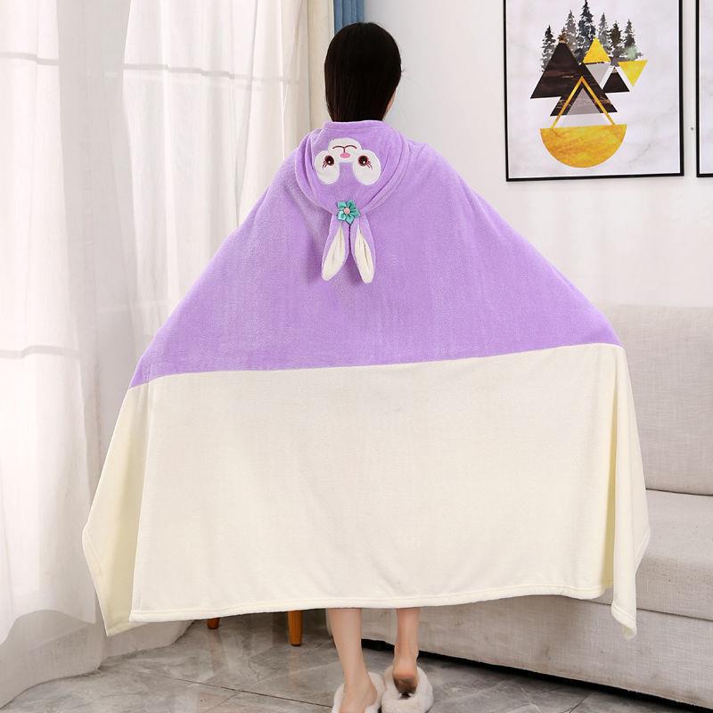 Khăn Choàng Tắm Có Mũ Trùm Tiện Dụng Dành Cho Trẻ Nhỏ Và Người Lớn