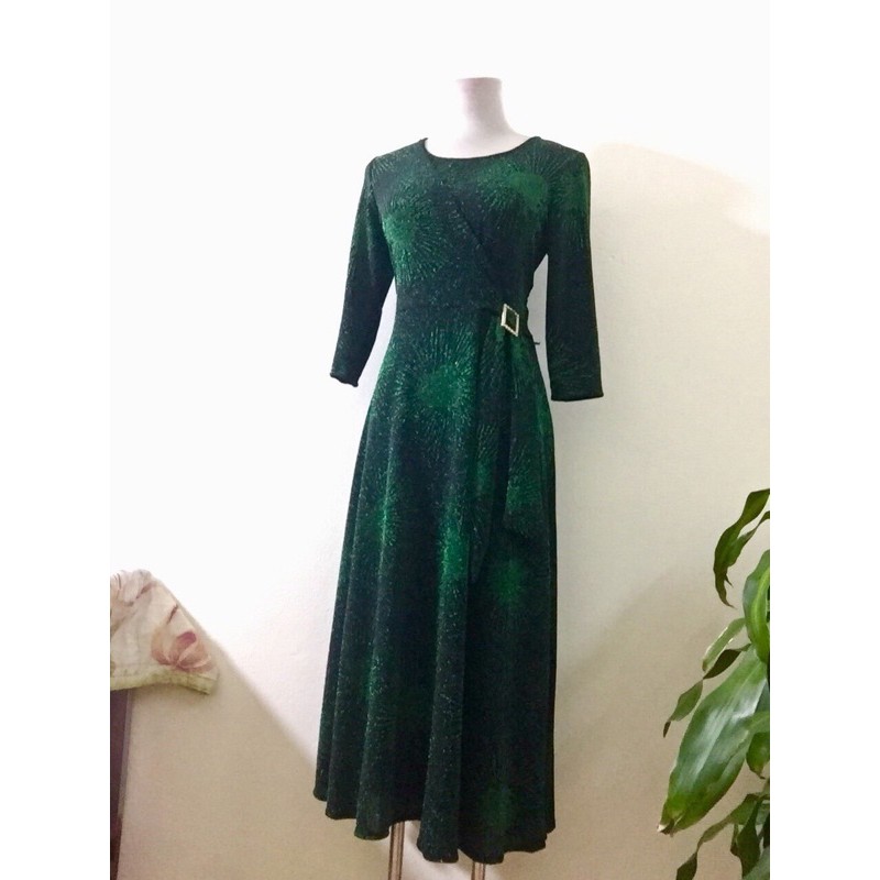 Đầm váy vạt chéo nơ eo che bụng trung niên, đầm váy dự tiệc trung niên, đầm váy tặng Mẹ , mã TTKT102 | BigBuy360 - bigbuy360.vn