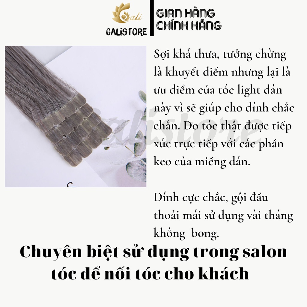 Tóc line dán làn từ sợi protein, Tóc giả đẹp tóc kẹp dài thẳng light 65cm lọn nhiều màu phong cách Hàn Quốc Galistore