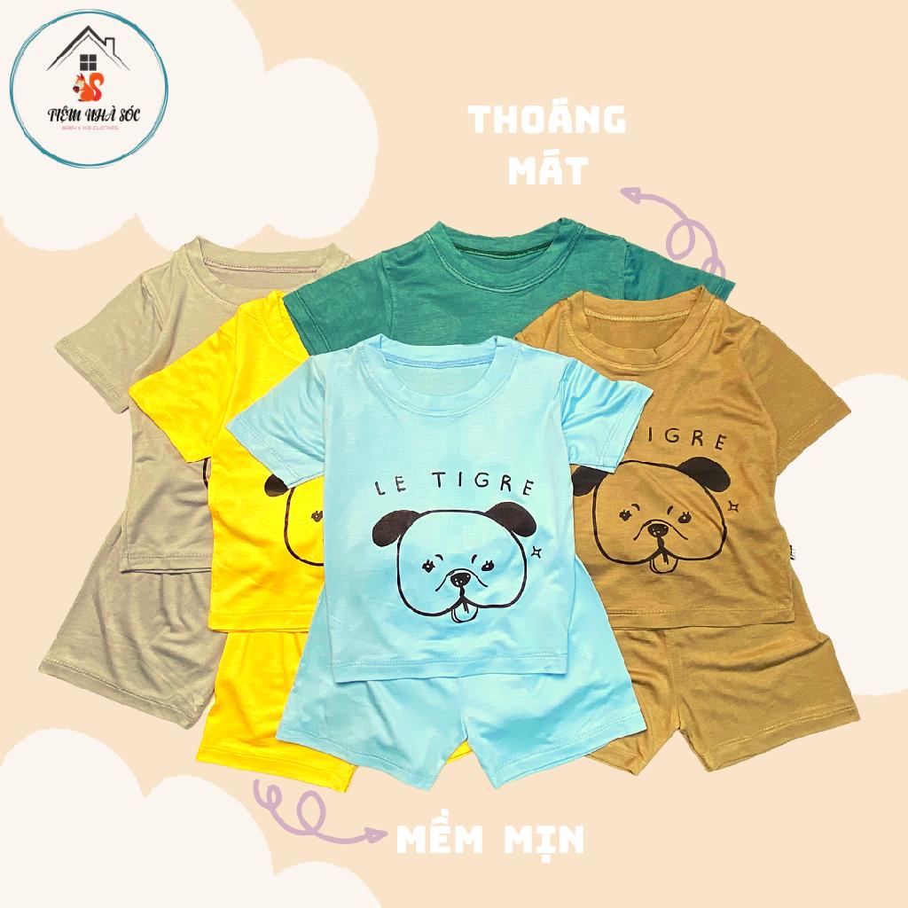 Bộ thun lạnh cộc tay Minkymom mặt cún con [size từ 9 - 20kg] Tiệm Nhà Sóc