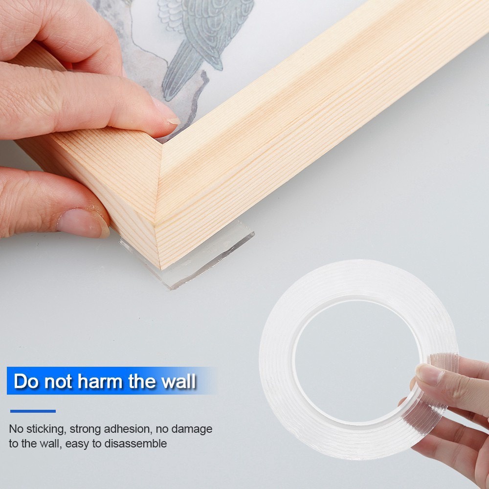Băng Keo 2 Mặt Băng Dính 2 Mặt Trong Suốt Siêu Bám Dính Mọi Bề Mặt Dài 1m Bản 3cm