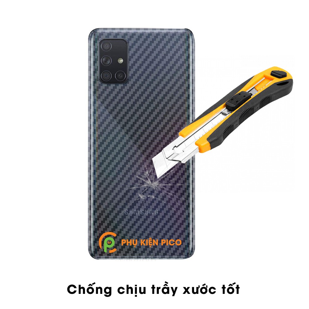 Dán lưng Samsung A71 trong suốt nổi vân Carbon 3D tản nhiệt tốt - Dán lưng vân Carbon Samsung Galaxy A71