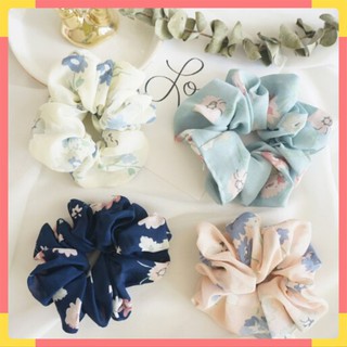 Dây Buộc Tóc Cao Cấp❤️ Freeship_50k❤️Dây Buộc Tóc, Chun Buộc Tóc Vải Scrunchies Họa Tiết Hoa Hàn Quốc Size 12cm