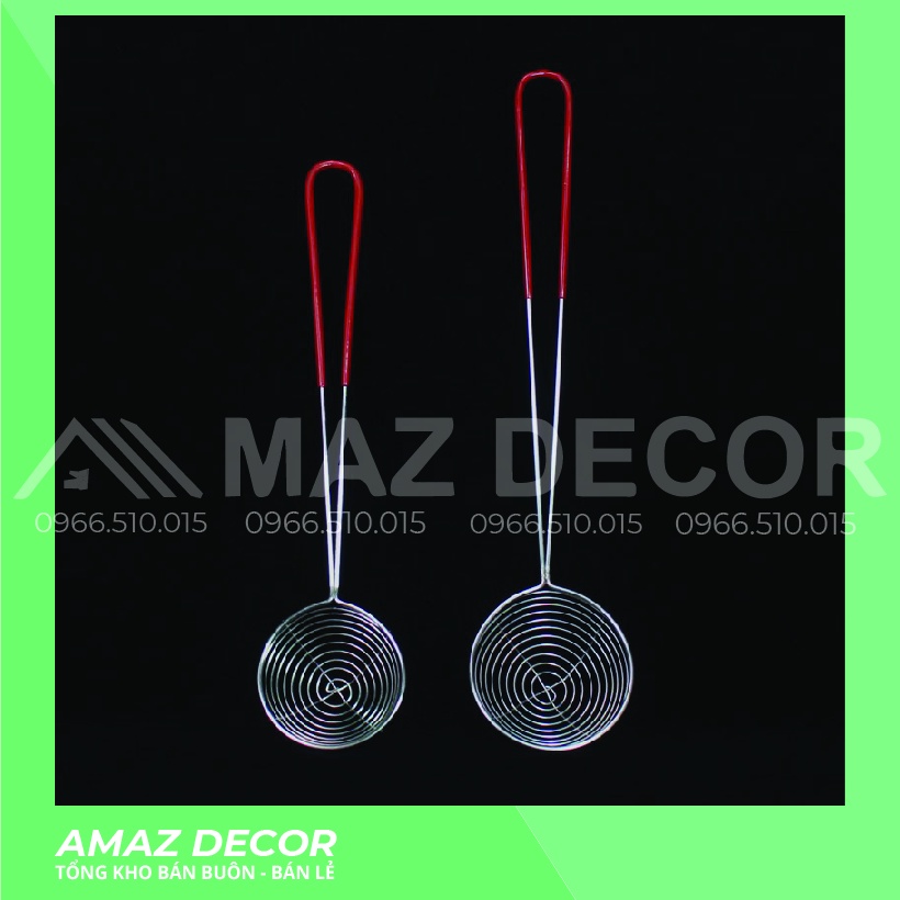Vợt lọc lưới múc vớt trân châu topping cán đỏ to nhỏ đẹp giá rẻ tiện dụng