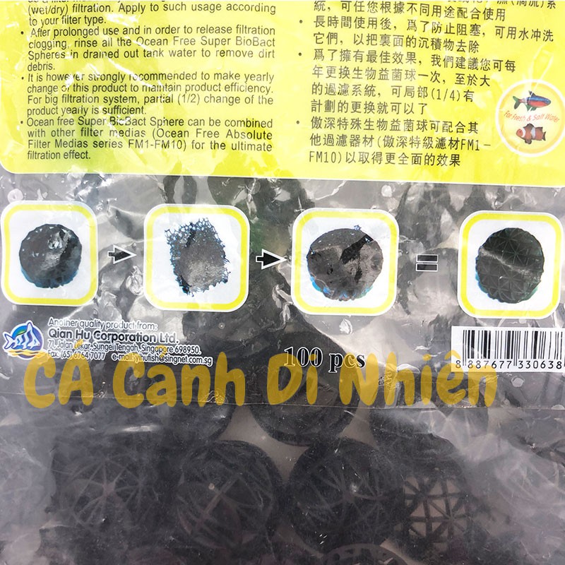 Cầu lọc vi sinh Bio-Bact Sphere  bóng lọc size 16mm 26mm 36mm