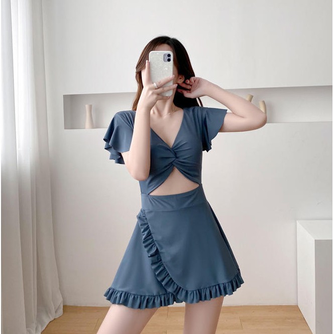 Đồ Bơi Nữ Kín Đáo (Tím than) - Bikini Áo Tắm 1 Mảnh Dạng Váy (Hàng Quảng Châu) | BigBuy360 - bigbuy360.vn