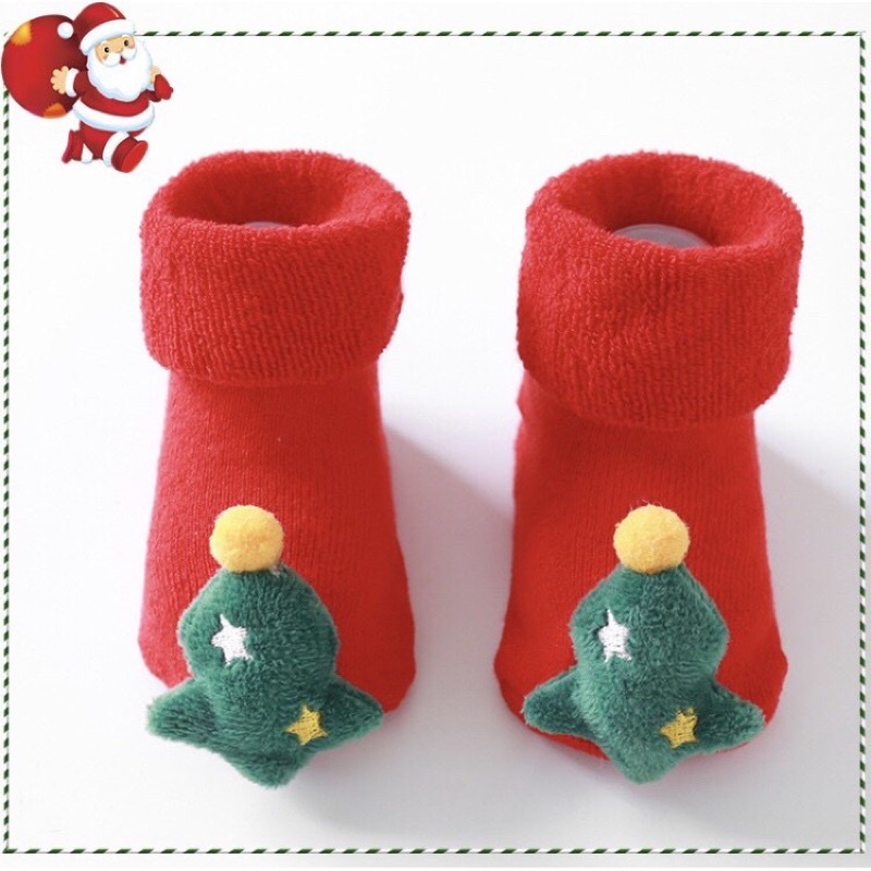 Tất Noel Cotton Cao Cấp Cổ Cao Cho Bé Từ 0 - 3Tuổi