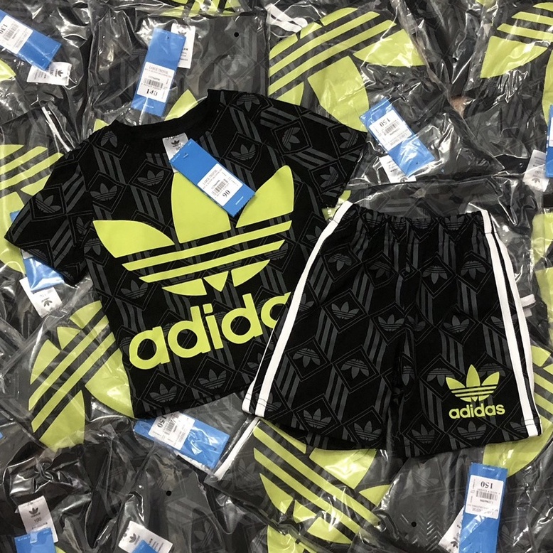 Đồ bộ cộc tay bé trai - Set bộ Adidas ba lá cho bé trai size 90-150