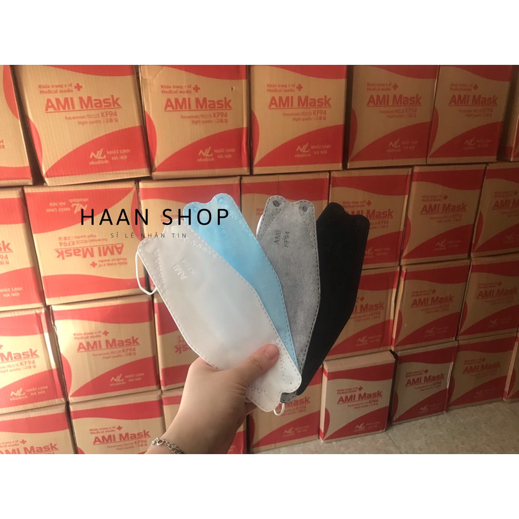 (1 túi/10c) Khẩu trang kháng khuẩn KF94 tiêu chuẩn Hàn Quốc chống bụi mịn, kháng khuẩn cao cấp