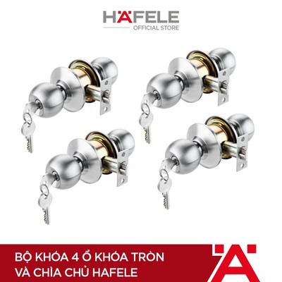 Bộ khóa 4 ổ khóa tròn và chìa chủ HAFELE - 489.93.253