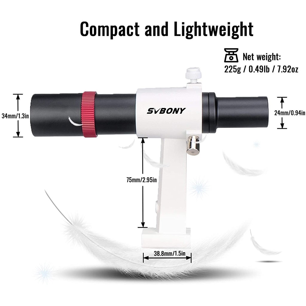 Phạm vi tìm kiếm SVBONY SV182 với Khung ngắm chữ thập và giá đỡ 6x30 cho Kính viễn vọng Thiên văn