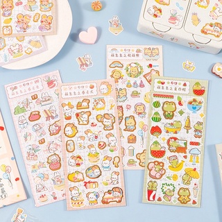 Zaomo Nhãn dán sticker bộ sưu tập dễ thương của Thỏ hồng và thỏ trang trí sổ siêu xinh