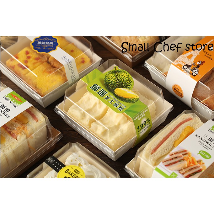 Set 10 hộp vuông giấy Kraft màu nâu hoặc trắng đựng bánh kẹo nắp trong 12 x 11cm