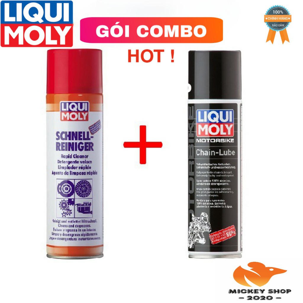 [COMBO HOT] Tẩy Rửa Sên Thắng + Dung Dịch Dưỡng Sên Cao Cấp Liqui Moly - CHÍNH HÃNG