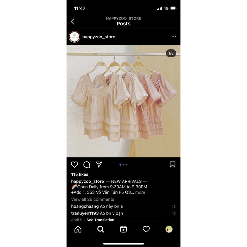 Pass áo Happyzoo lụa tay phồng chân xếp ly newtag