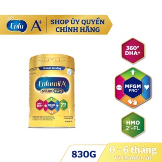 Sữa bột Enfamil A+ Neuropro 1 Vị thanh mát với dưỡng chất DHA & MFGM cho trẻ từ 0-6 tháng tuổi - 830g