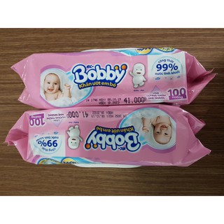 { GIẢM 30%} COMBO 2 Gói Khăn Ướt Bobby Care 100 Tờ ( CÓ MÙI -  KHÔNG MÙI )
