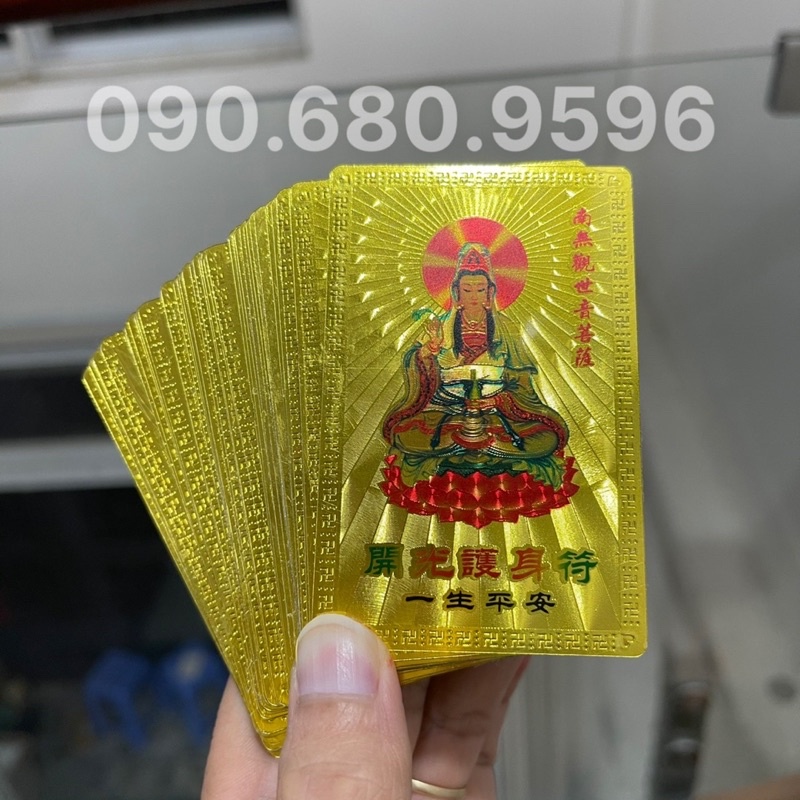 Kim Bài Quan Âm Bồ Tát, Bình An May Mắn Plastic