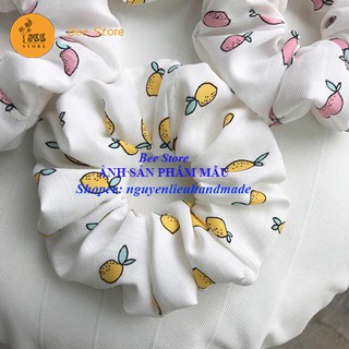 Vải may scrunchies, khăn bandana, turban, DIY quả chanh nhiều màu