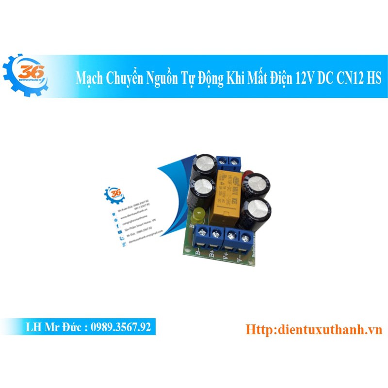 Mạch chuyển nguồn tự động mất điện 12v