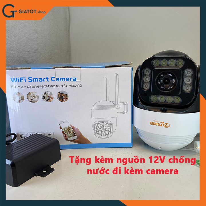 Camera IP Wifi ngoài trời PTZ Yoosee 4 râu 5.0MP xoay 360 siêu nét