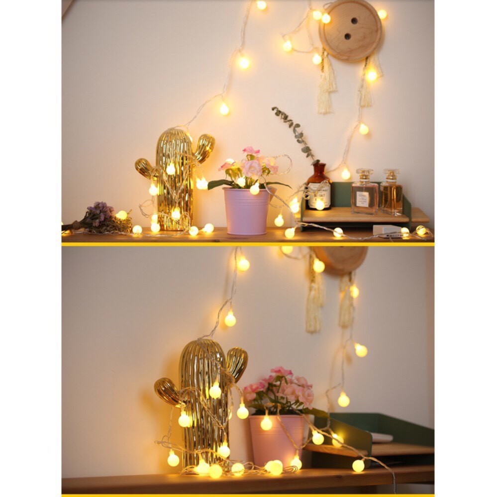 Đèn Led Không Chớp Nháy Xài Pin 3M 20 Bóng Đèn Cherry Ball Trang Trí Tiệc Noel Lễ Tết Phòng Ngủ Giá Rẻ