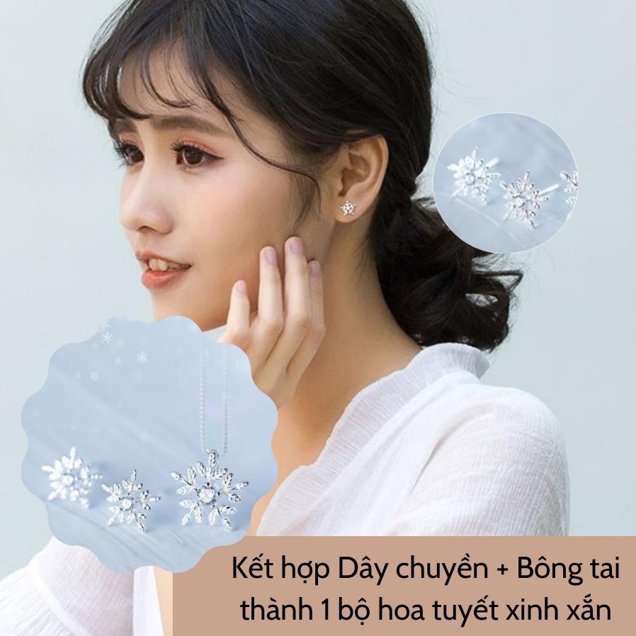 dây chuyền bạc hình bông tuyết , sản phẩm dựa trên hình ảnh bông tuyết trắng , vẻ đẹp tuyệt mỹ của thiên nhiên