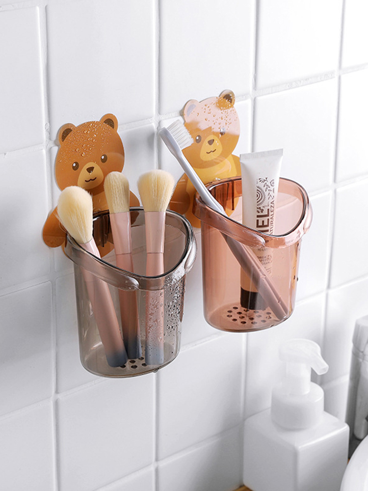 Ly Đựng Bàn Chải Và Kem Đánh Răng HOUSEEKER Gắn Tường Hình Gấu Dễ Thương