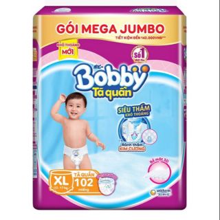 Tphcm - tã quần bobby gói mega jumbo xl102 cho bé 12 - 17kg