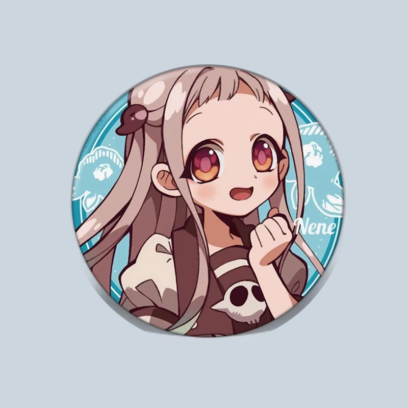 (1 cái) Huy hiệu cài áo in hình JIBAKU SHOUNEN HANAKO KUN phụ kiện cài áo anime chibi dễ thương