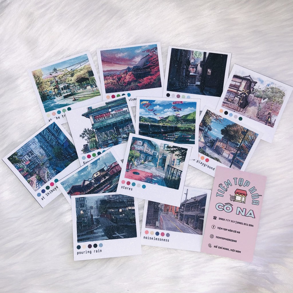 Bộ sticker/hình dán theo chủ đề ảnh phim cán kim tuyến lấp lánh - bullet journal,planner,sổ - tiemtaphoacona