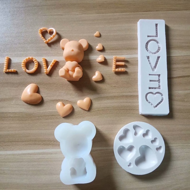 Khuôn bánh silicon hình chú gấu 3D xinh xắn