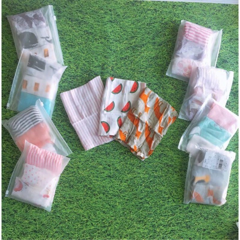 Set 3 Khăn Sữa Sợi Tre Muslin Tree Cao Cấp