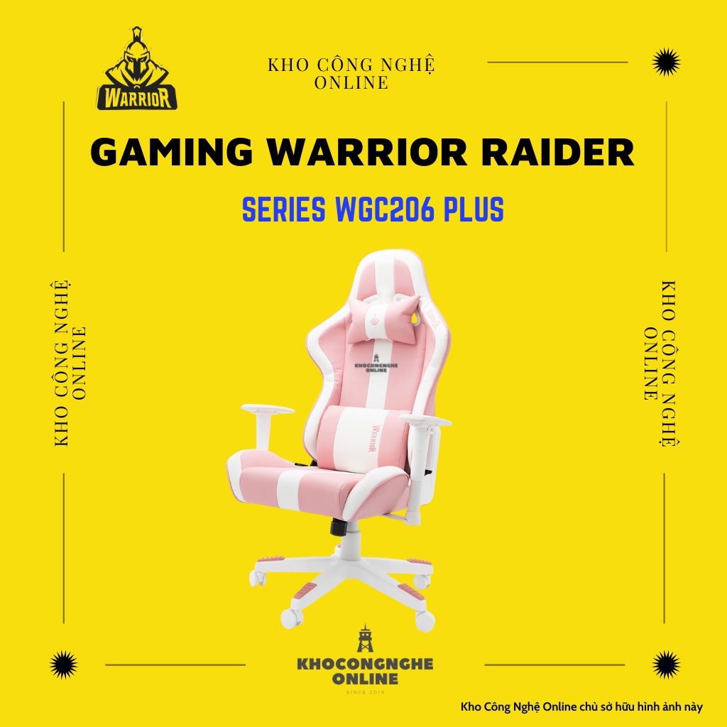 Ghế game Warrior Raider Series – WGC206 Plus White/Pink