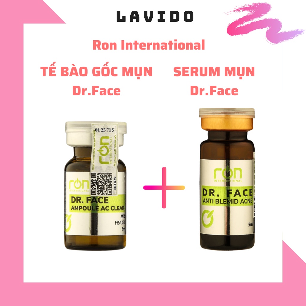 Bộ sản phẩm giảm mụn, giảm thâm, se khít lỗ chân lông (Tế bào gốc mụn+ Serum mụn Dr. Face Ron International)