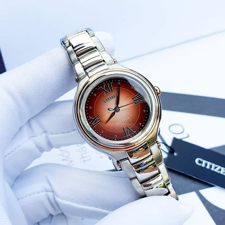 Đồng Hồ Nữ Citizen Dây Thép Không Gỉ FE2047-51W - Mặt Nâu (Sapphire)