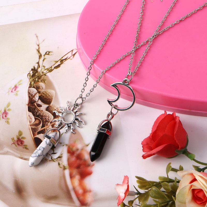 Vòng cổ Hình Mặt Trăng/Mặt Trời Đính Pha Lê Độc Đáo Thời Trang Cho Cặp Đôi